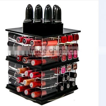 Customized Rotating Acrylic Lipstick Holder, plexiglass Lipstick Tower