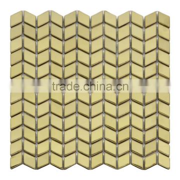 Metal materials yellow metal mosaic tile made in China Foshan