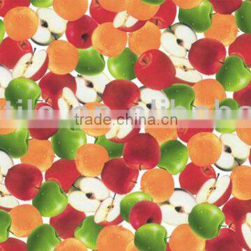 polyester taffeta fruit print fabric for tablecloth