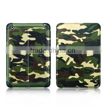 Camouflage stander Leather case Manufacturers wallet cell phone case cover for Ipad mini 4 plus with Sleeping function
