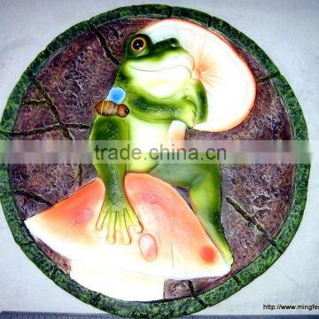 resin frog stepping garden