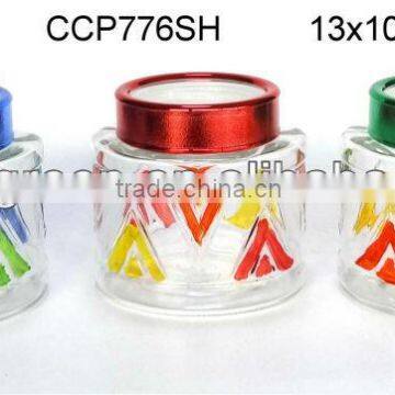 CCP776SH hand-painted glass jar with plastic lid