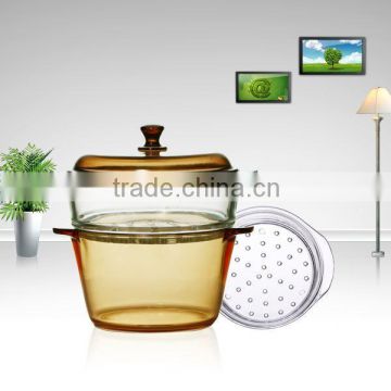 eco-friendly feature Pyrex Glass Steamer made in china