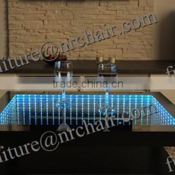 2015 New Arrival Shanghai Commercial 3D LED Infinity Mirror Coffee Table