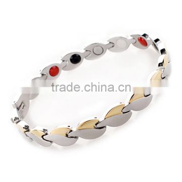 golden-silver titanium magnet bracelet