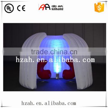 Inflatable Structure The inflatable office pod with coloured lighting