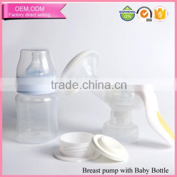 Painless Sucking Manual Breast Pump with Drinking Baby Bottle
