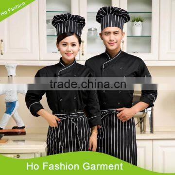 black customized with good quality double breasted cornstarch master chef