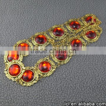 From china Imitation ruby beads chocker necklace design, hot sale full neck covering necklace design