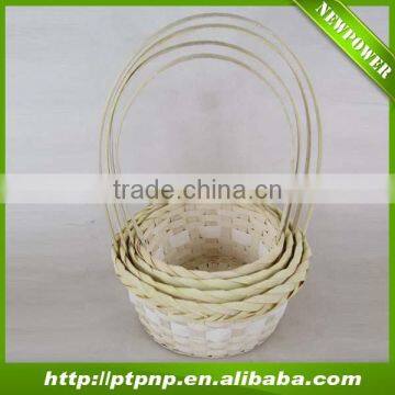 colorful and different sizes of bamboo baskets