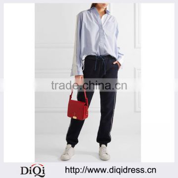 Wholesale Women Apparel Simple Multicolor Grosgrain-trimmed Cotton-blend Jersey Track Pants(DQE0395P)