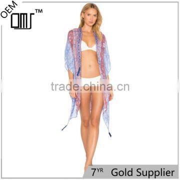 High quality viscose ladies beach kimono spf clothing