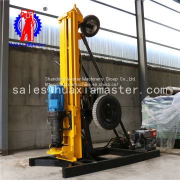 Wheeled pneumatic well drill rig trailer type frame drilling machine pneumatic 200 meter deep water well drill machinery