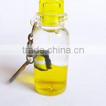 Round Shaped acrylic transparent keychain, Wholesale Plastic Penguin Inside