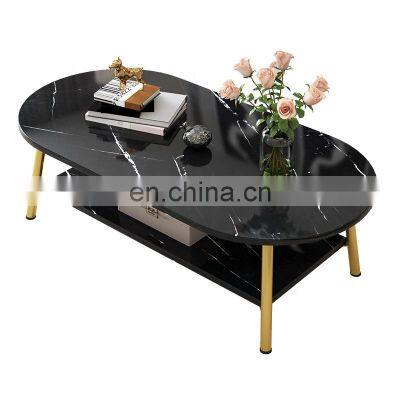 Italian style modern tempered glass top tea table