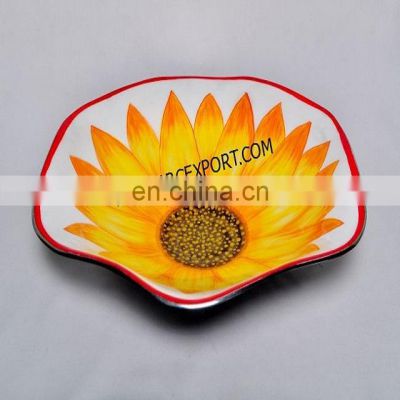 sunflower design metal coloured bowl