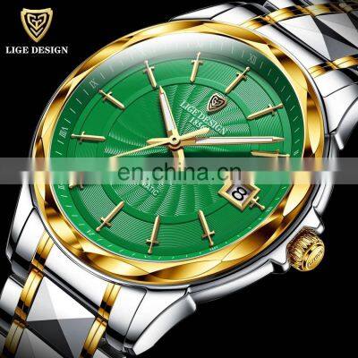 Lige 6802 2021 New Mechanical Watches Stainless Steel Waterproof Automatic Watch Men Luxury