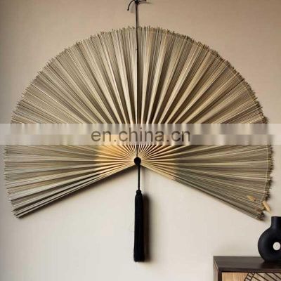 Hot Selling Bamboo Fan Wall Hanging With Black Tassels Cheap Wholesale made in Vietnam