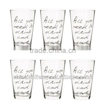 All you need set of 6 glasses, shot glass with decal printing
