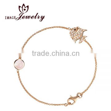 2016 fashion design fish shape bracelets S925 pure silver bracelet for women wholesales