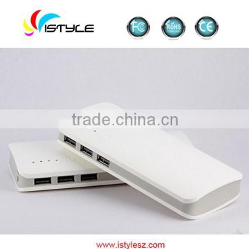 3 usb output power bank mobile phone charger with charging cable