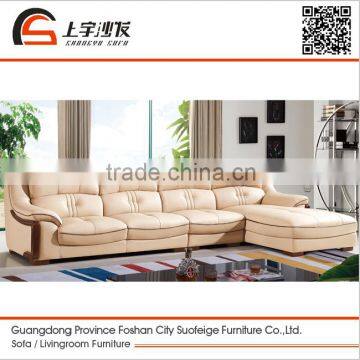Suofeige hot sale luxury design leather corner sofa 6025