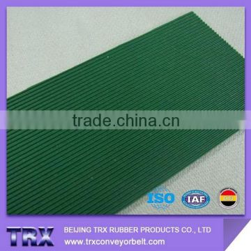 Green PVC Conveyor Belt With Straight Stripe
