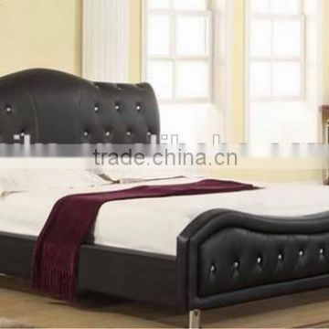 2015 New Design Leatherette Upholstered Bed Queen/Black(MB8015),Solid Wood Modern Bed Furniture