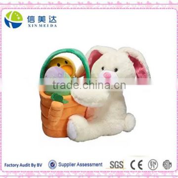 Plush Easter Basket with Easter Bunny and Easter Egg