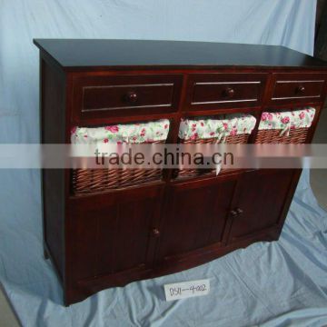 sell painted wooden cabinet with willow drawers