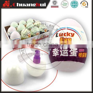 2015 New Product Fruity Flavour Big Lucky Egg Shape Spray Candy