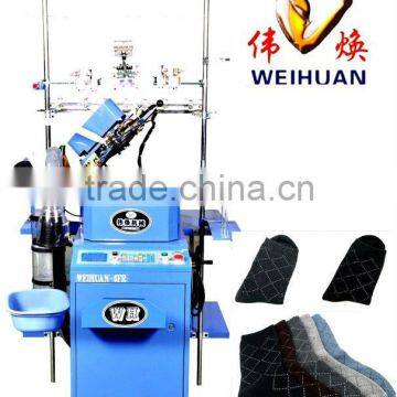 WH-6F-B high efficiency pile and flat sock knitting machine (3.75 inch)