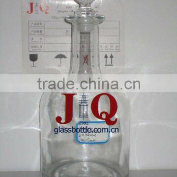750ml luxury clear glass liquor spirit bottle