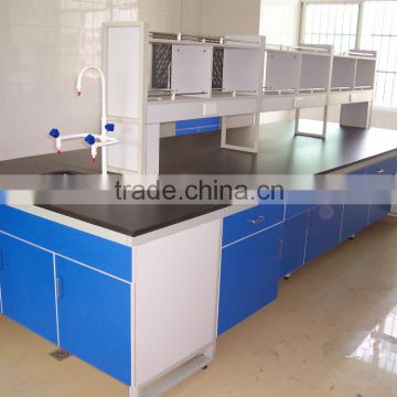 Epoxy Resin Worktop Lab Steel And Wood Island Bench With Sink in Biology/Chemistry/Pathology Laboratory Furniture