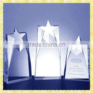 Handcrafted New Design Clear Star Shaped Crystal Award Trophies For Promotion Gifts