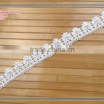 wholesale embroidered 3.5cm width water soluble lace trimming