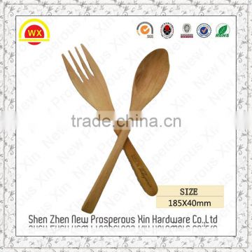 Wholesale small custom engraved wooden fork and spoon