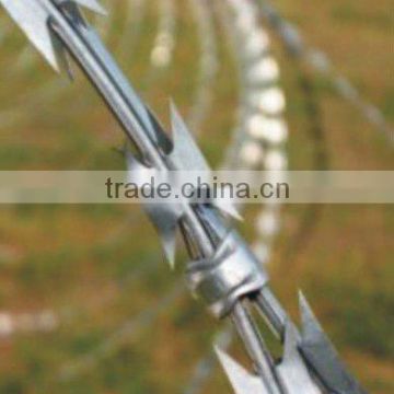Galvanized&Pvc coated razor barbed wire