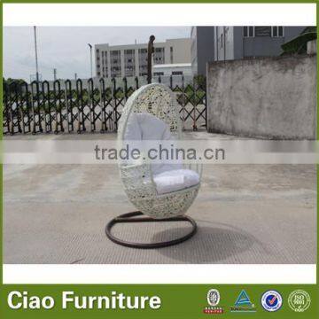 Hot sale fashion white rattan swing chair garden furniture