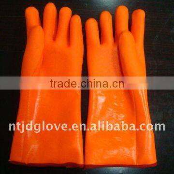 Fluorescence PVC Fully coated jersey liner/35CM / Working / Safety gloves