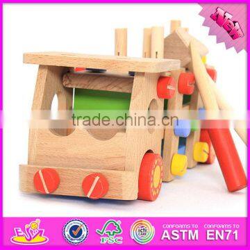 2016 new design kids diy wooden screw car toy W03C024