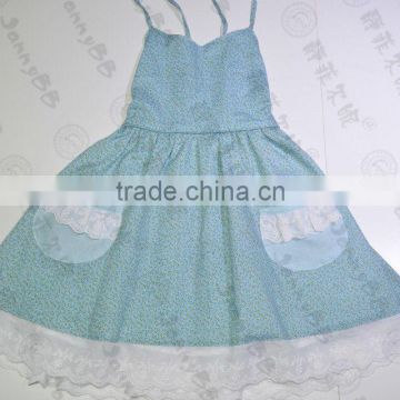 green floral spaghetti strap girls boutique smocked baby dresses