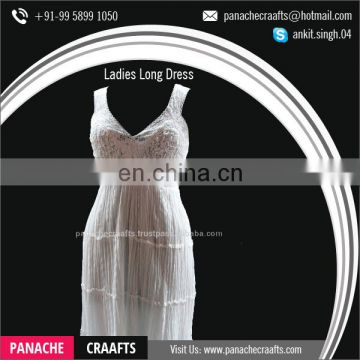 White Long Casual Dress, Womens Maxi Long Dress