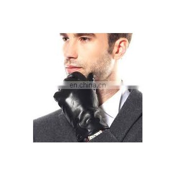Men's Wool Lined Leather Dress Gloves/Touchscreen Leather Gloves/Dress