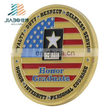 Custom gold coins Promotional beautiful design 3d bale egle america flag army coin