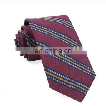 Hand made range stripe mens silk linen business tie