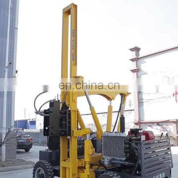 Solar power photovoltaic crawler ground drilling small pile driver