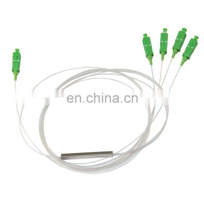 1x4 SC APC Mini PLC Optical Splitter Single Mode With SC Connector splitter sc/apc 1x4 plc gpon/epon