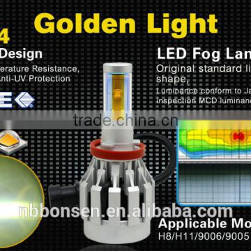 2014hot sale golden light all in one led head light led fog light H1,H3,H4,H7,H6,H10.H11,H16,P13,PSX,9005,9006,880,881