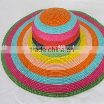 2016 china factory wholesale different colors paper straw hats for summer